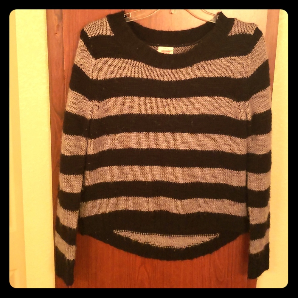 Black & Grey Striped Sweater